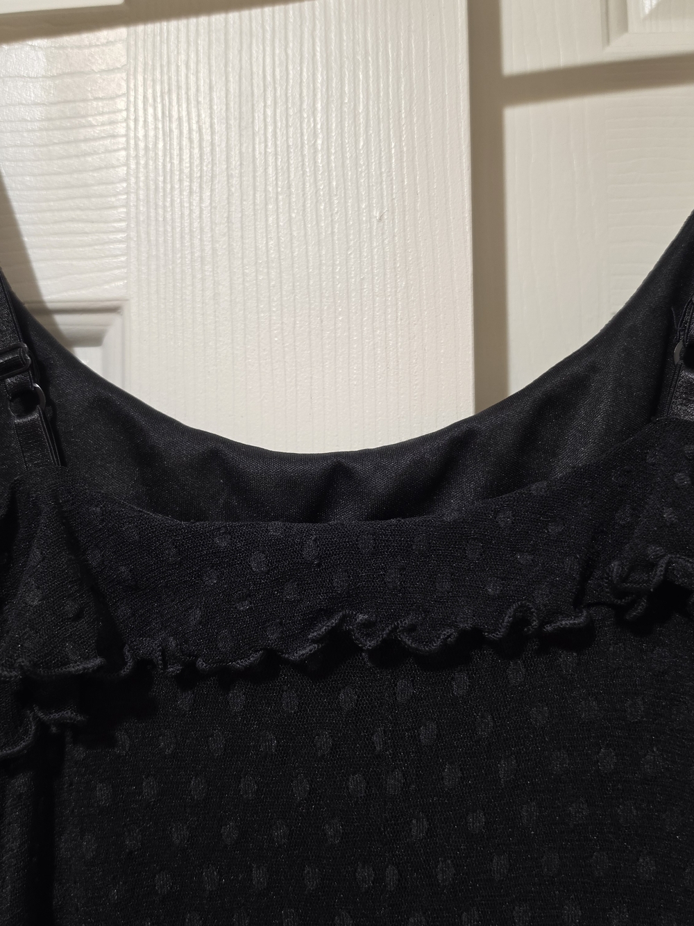 VTG 90s Betsy Johnson Black Polka Dot Dress Sz XS/P Lettuce Edge Whimsy Goth - Picture 9 of 9